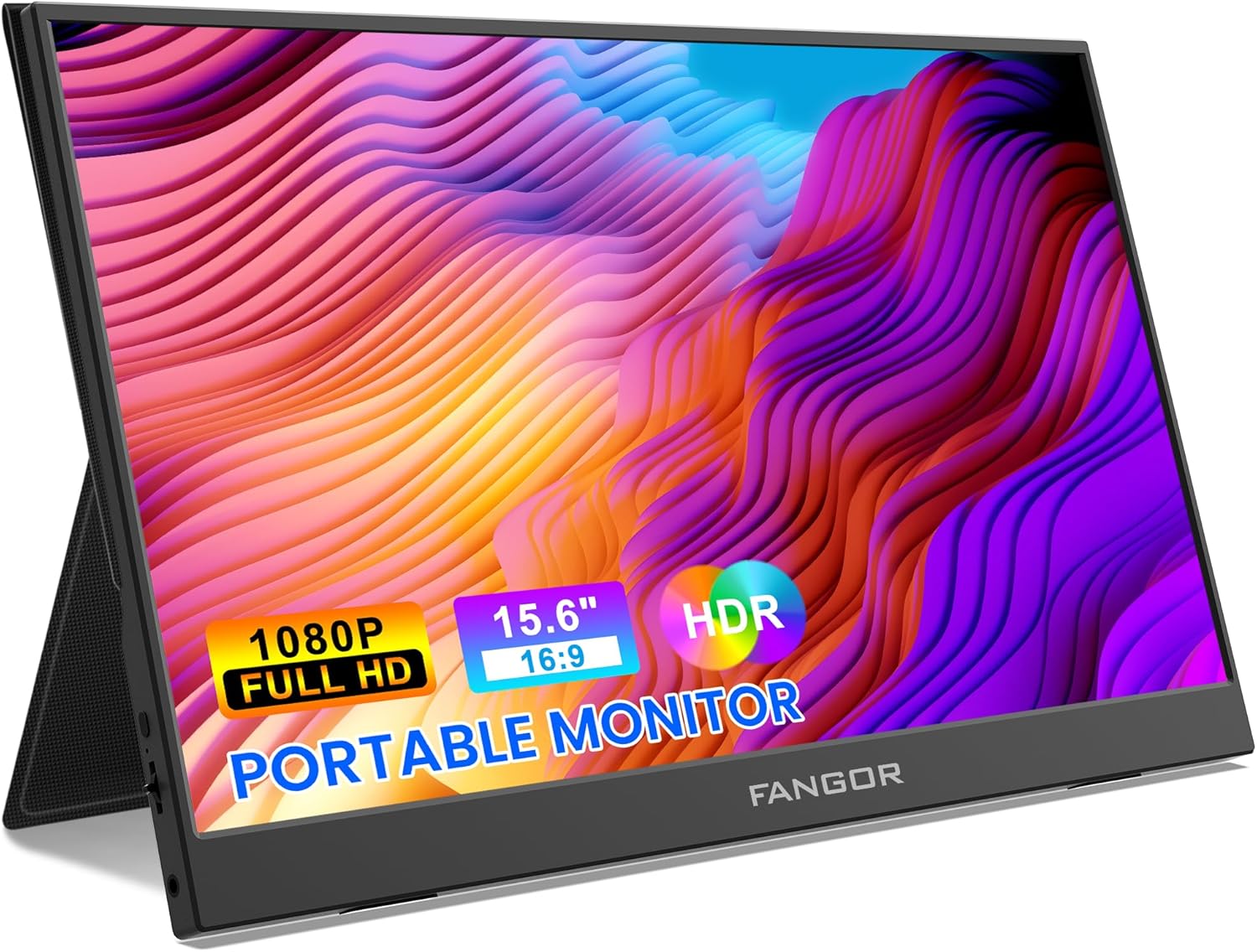 FANGOR Portable Monitor, 15.6" FHD 1080P Travel Monitor for Laptop, Ultra-Slim HDR IPS Computer Gaming Display, USB-C HDMI Screen Extender with Smart Cover for Laptop PC Phone Mac Xbox PS4/5
