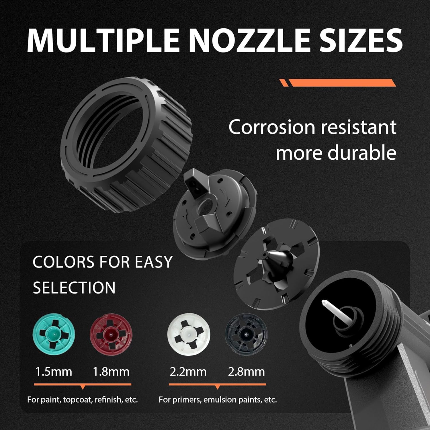 Paint Sprayer, 700W HVLP High Power Electric Spray Paint Gun with Cleaning & Blowing Joints, 4 Nozzles and 3 Patterns, for Home Interior and Exterior, Furniture, Car, Fence, Walls, Door, DIY, Etc.