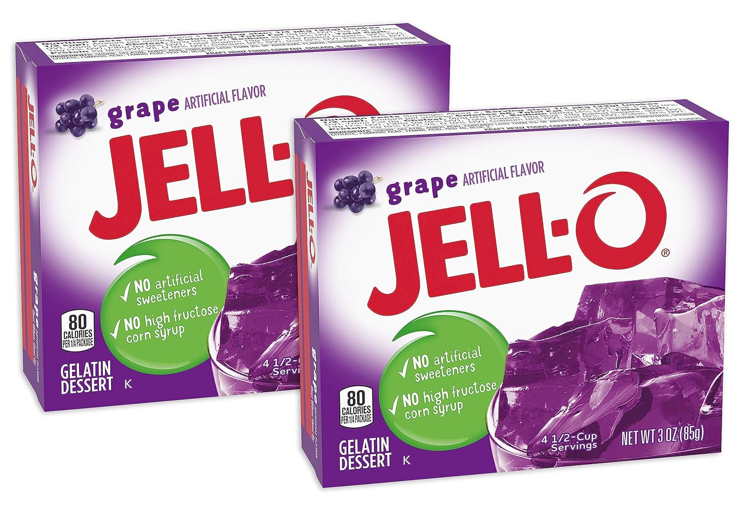 Jell-o, Gelatin Dessert, Grape (Pack of 2)
