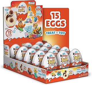 Kinder Joy Eggs, Bulk 15 Count, Holiday Treat Plus Toy, Sweet Creams and Chocolatey Wafer Bites, Stocking Stuffer for Kids, Individually Wrapped, 10.5 oz