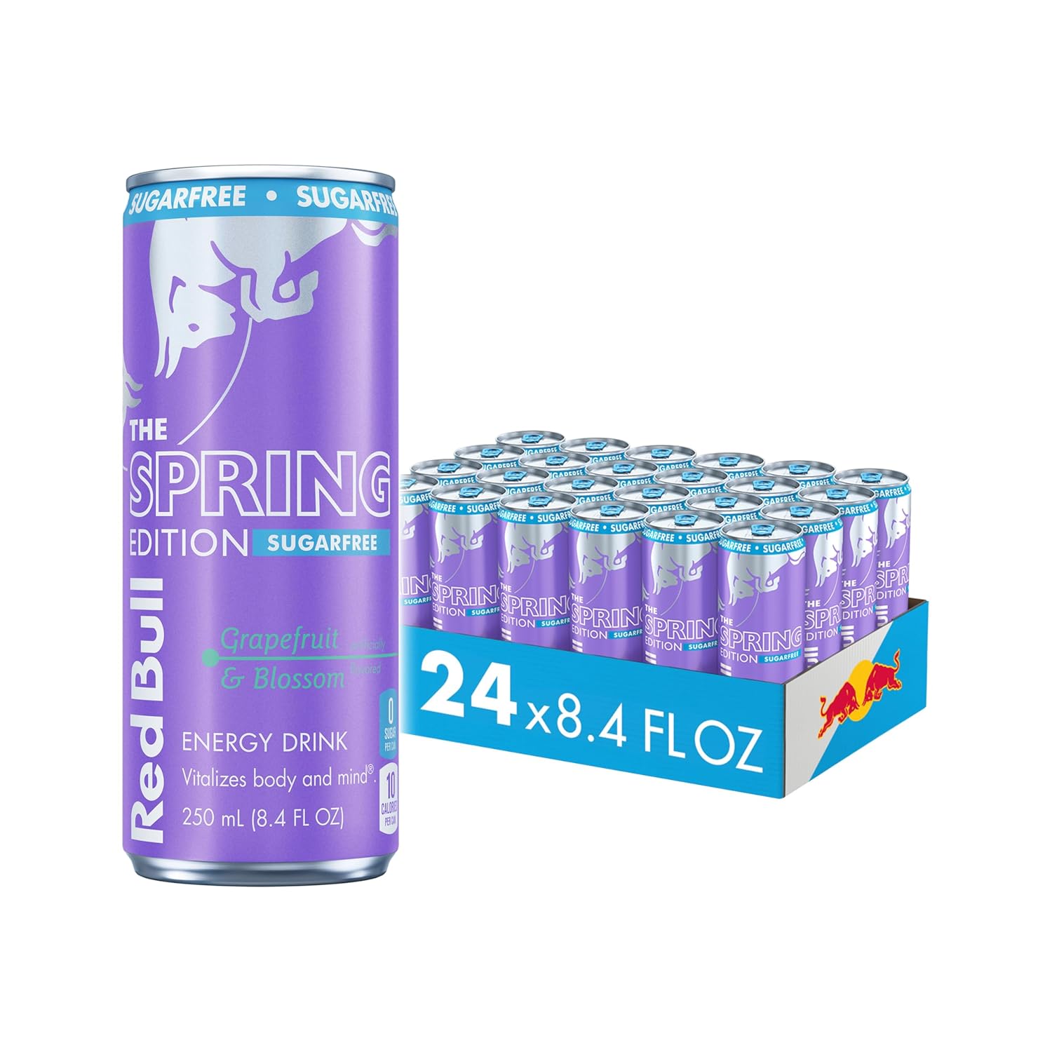 Red Bull Grapefruit and Blossom Sugar-Free Energy Drink, with 80mg Caffeine plus Taurine & B Vitamins, 8.4 Fl Oz, Pack of 24 Cans