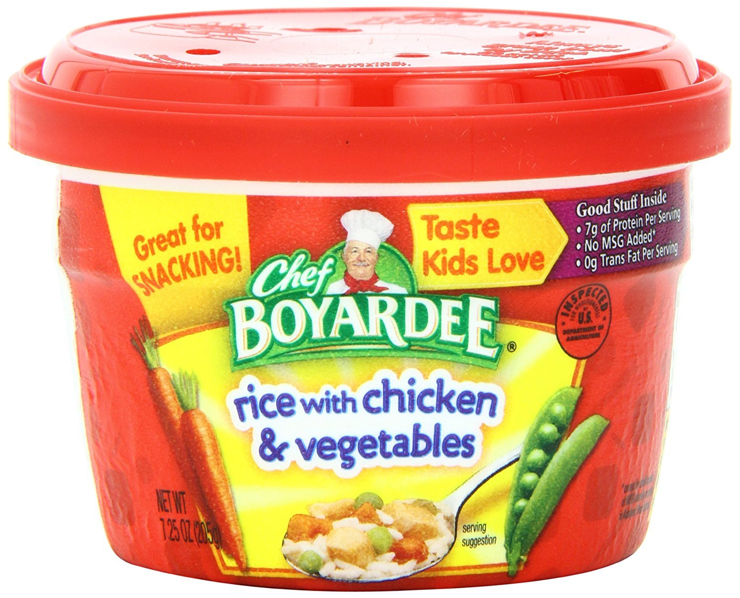 Chef Boyardee Rice with Chicken and Vegetables, Microwave Food, 7.5 OZ Microwaveable Bowl (12 Bowls)