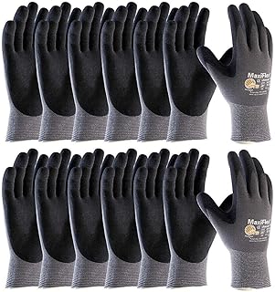 MaxiFlex 34-874 Ultimate - Nylon Micro-Foam Nitrile Grip Gloves - Black Gray - Sizes - 12 Pairs (Dozen)