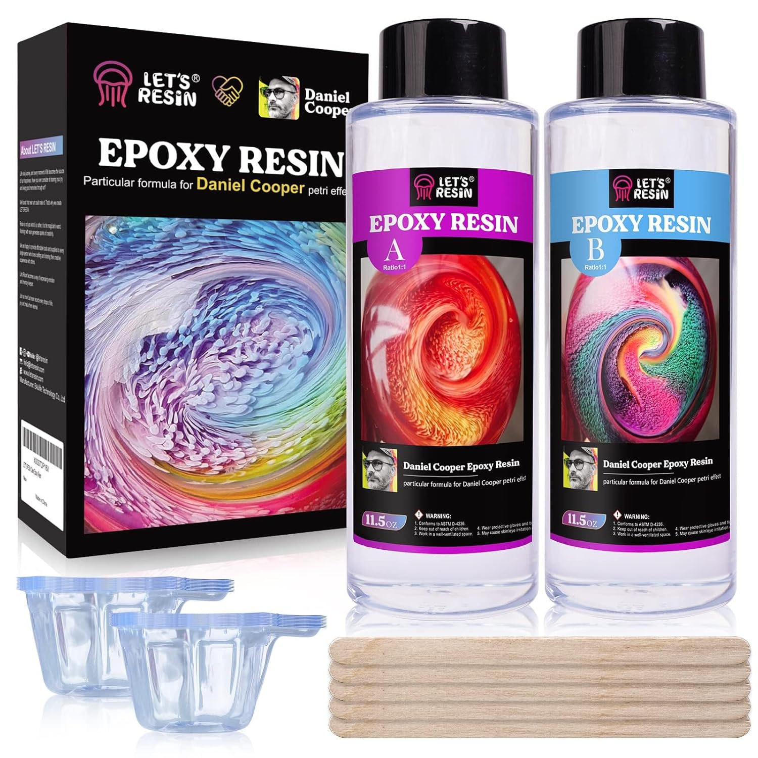 LET'S RESIN Bubble Free Epoxy Resin, 23oz Crystal Clear Resin Kit for Crafts, Jewelry,Art, Casting, DIY Art Kit with Cup, Stir Stick for Adults, Beginners
