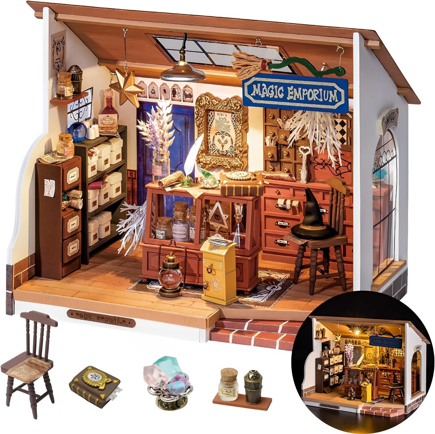 Rolife DIY Miniature House Kits-Kiki's Magic Emporium-Mini Room Decor Age 12+ for Teen Girls Boys Women (DG155)