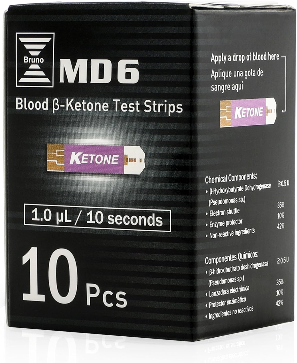 Box of 10 Ketone Test Strips to Use with Our MD6 Blood Monitoring System | Stay in Ketosis and Get The Best Results with Accurate Keto Counts While Following The Ketogenic Diet …
