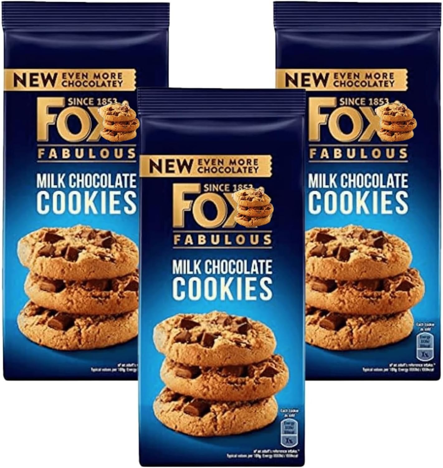Cookies Bundle With Fox's Fabulous Milk Chocolate Cookies 180g (3 Pack)