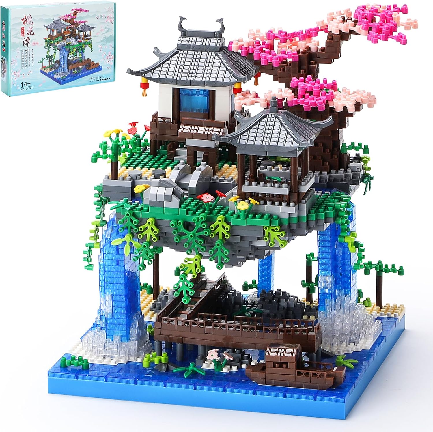 Boyorc Cherry Blossom Bonsai Tree Building Sets, 3320PCS Peach Blossom Building Blocks Set, Sakura Tree House Building, Gift for Kids Adults