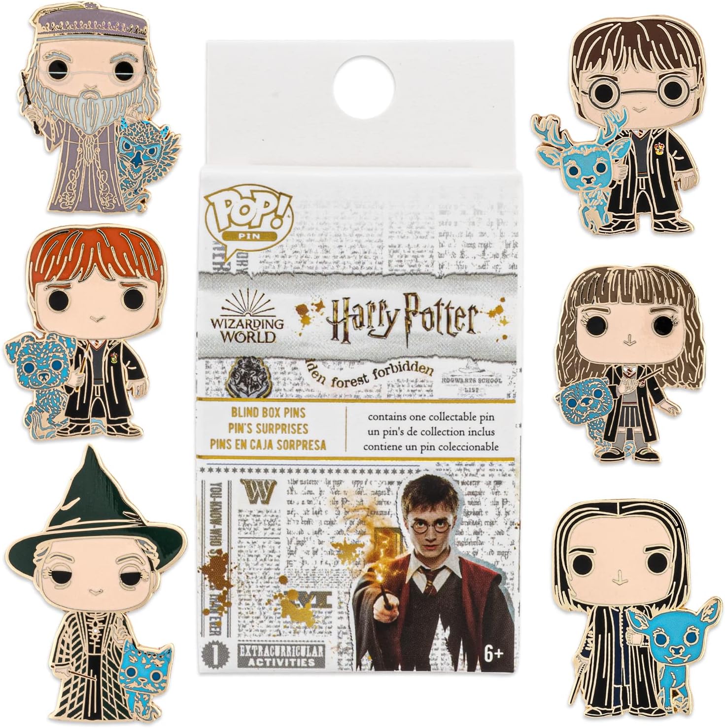 Loungefly Harry Potter Enamel Pins Blind Box - 1 out of a possible 6 options - Cute Collectable Novelty Brooch - for Backpacks & Bags - Gift Idea - Official Merchandise