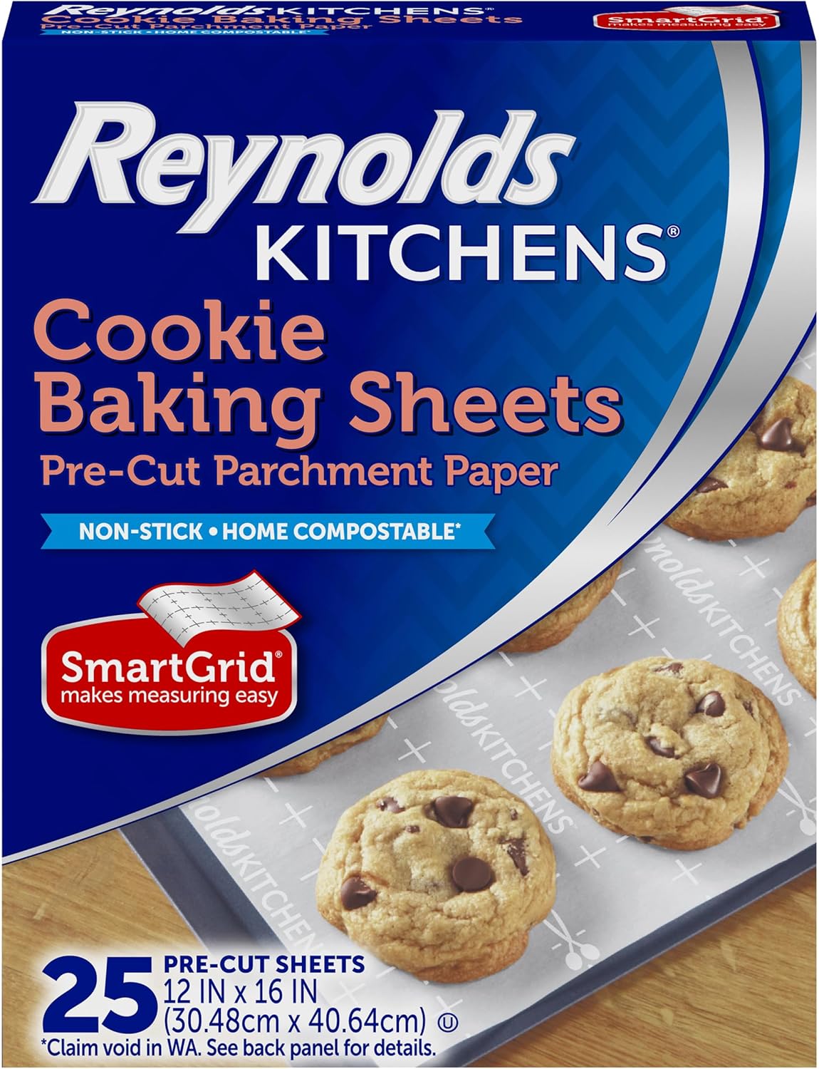 Reynolds Kitchens Cookie Baking Sheets, Pre-Cut Parchment Paper,25 Count (Pack of 4), 100 Total Sheets