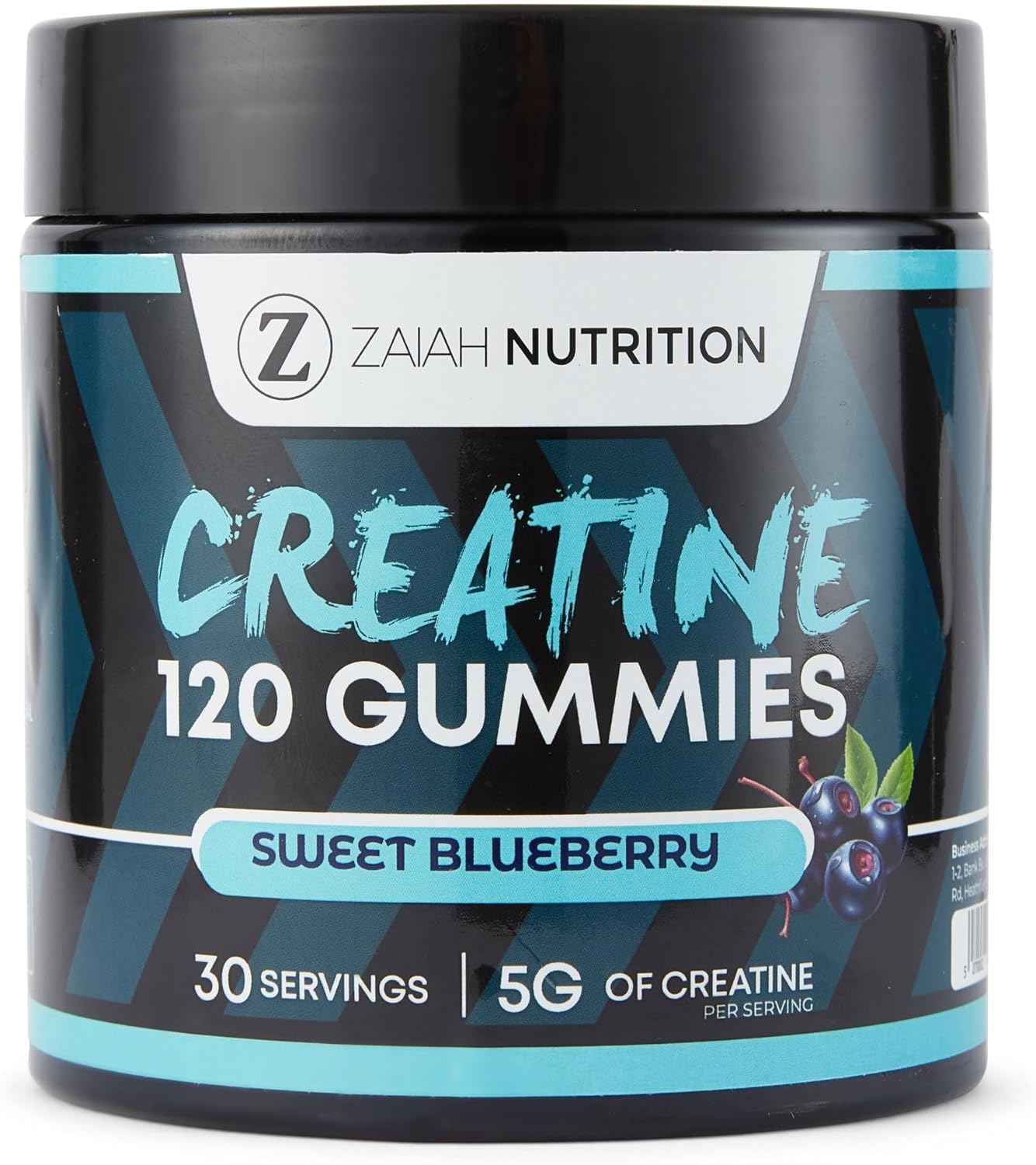 Creatine Blueberry Gummies – 5g Creatine Monohydrate per Serving – 120 Natural Flavour Gummies – Build Muscle, Best-Tasting Creatine Supplement – No Mixing, On-The-Go – Zaiah Nutrition