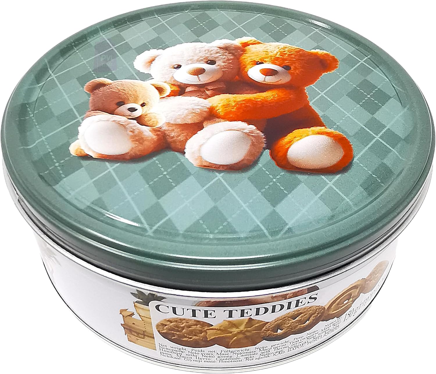 Jacobsen's of Denmark Danish Butter Cookies in Cute Teddies Tin 150g - SMALL TIN SIZE - Teddy Cuddle - Biscuit Gift for Women, Men & Kids
