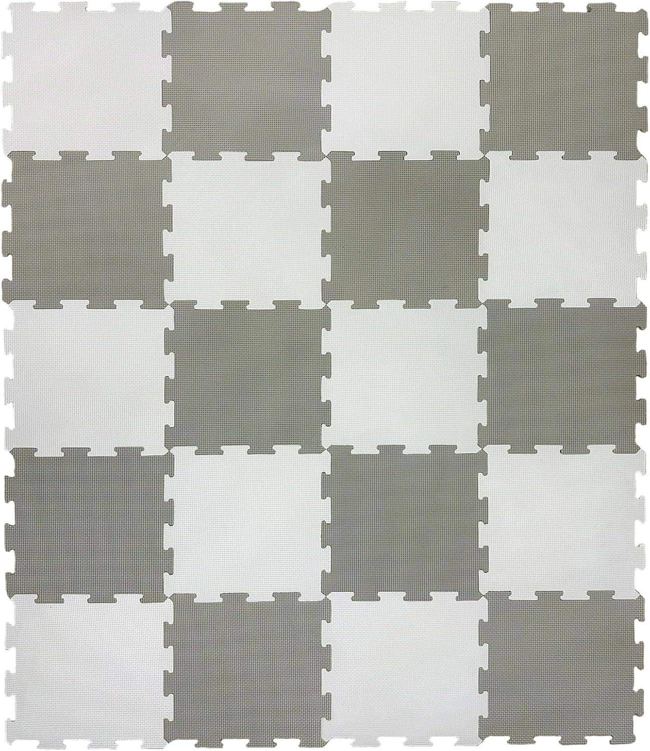 20Pc 10mm Thicknes Grey White Kids Playmat Floor Matting Foam Garden Fitness Nursery Mat