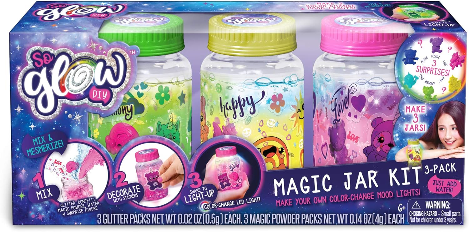 Canal Toys 255007 - So Glow DIY Magic Jar Kit (3 Pack), Multicolor