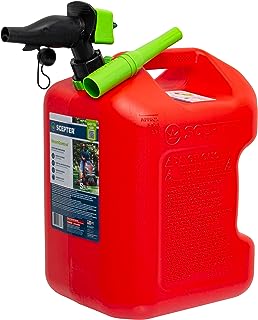 Scepter FSCG552 Fuel Container with Spill Proof SmartControl Spout with Bonus Spout Extender, Rear Handle Red Gas Can, 5 Gallon