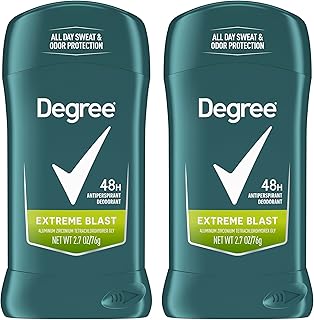 Degree Men Original Protection Antiperspirant Deodorant Extreme Blast Twin Pack 48-Hour Sweat and Odor Protection Antiperspirant For Men 2.7 oz