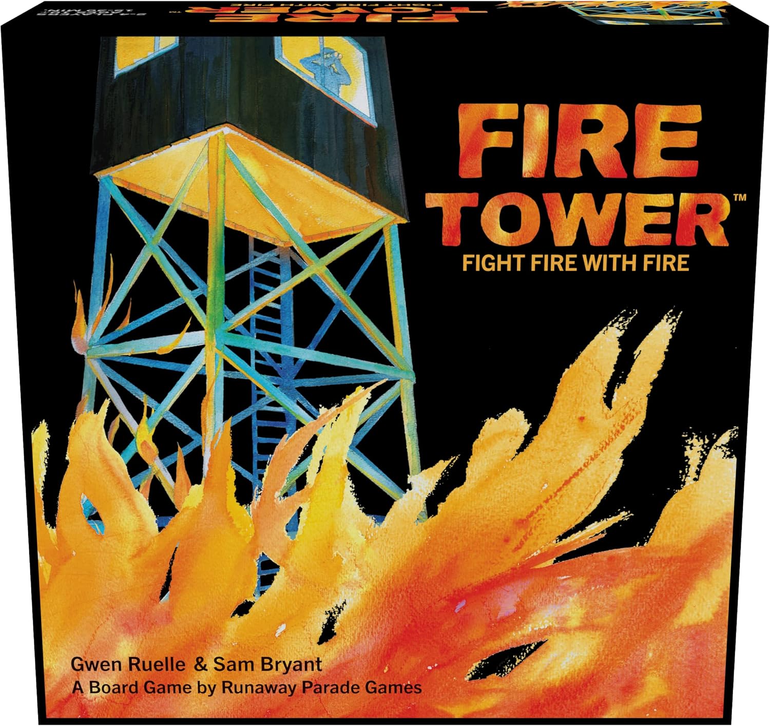 Goliath Games Fire Tower: Fight Fire with Fire | Can you be the Last Tower Standing? | Strategy Board Games for Adults | For 2-4 Players | Ages 13+, Black