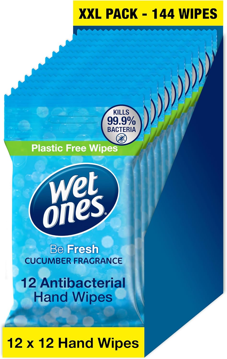Wet Ones Be Fresh – Antibacterial Biodegradable Hand Wipes – 144 Wipes
