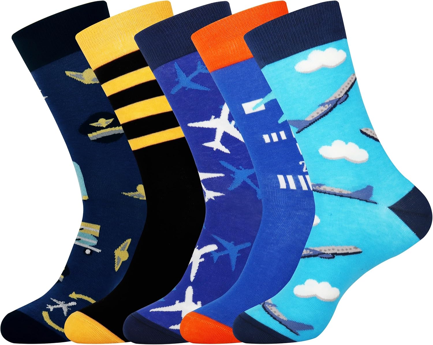 Jeasona Mens Funny Fun Crazy Funky Dress Crew Socks Gifts for Men Dad Grandpa