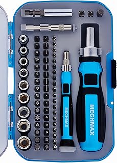 68 Piece MECHMAX Ratcheting Screwdriver Bits & Socket Set, Magnetic Bits with Storage Case for Home, Office, Apartment, Car, Dorm, Back to School, Bike, Electronics Projects, and as A Gift
