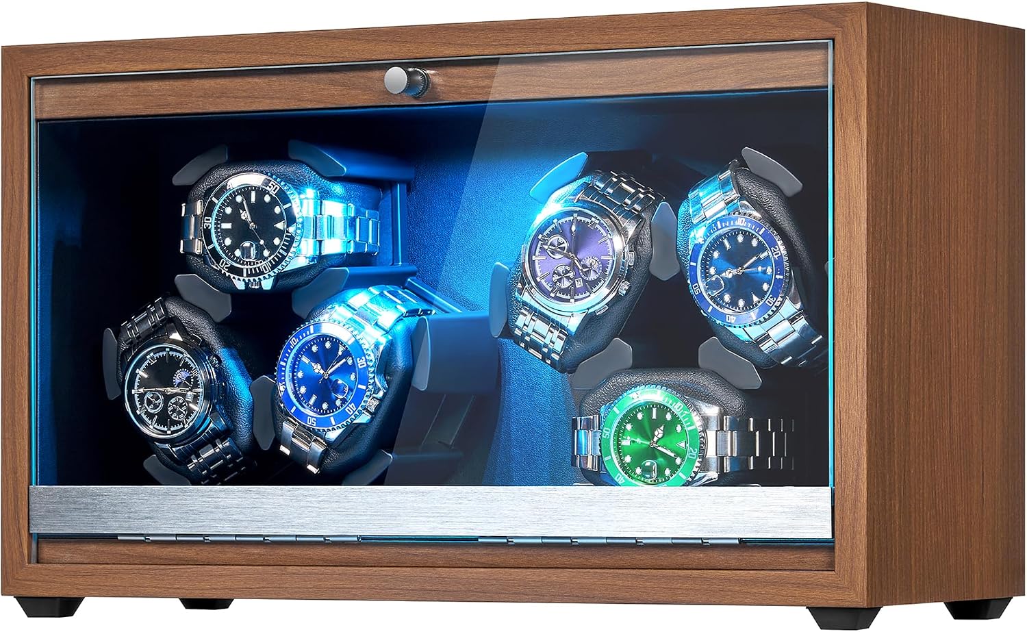 Multi Watch Winder for 6 Automatic Watches, 4 Mode, Quiet Motor, LED Light