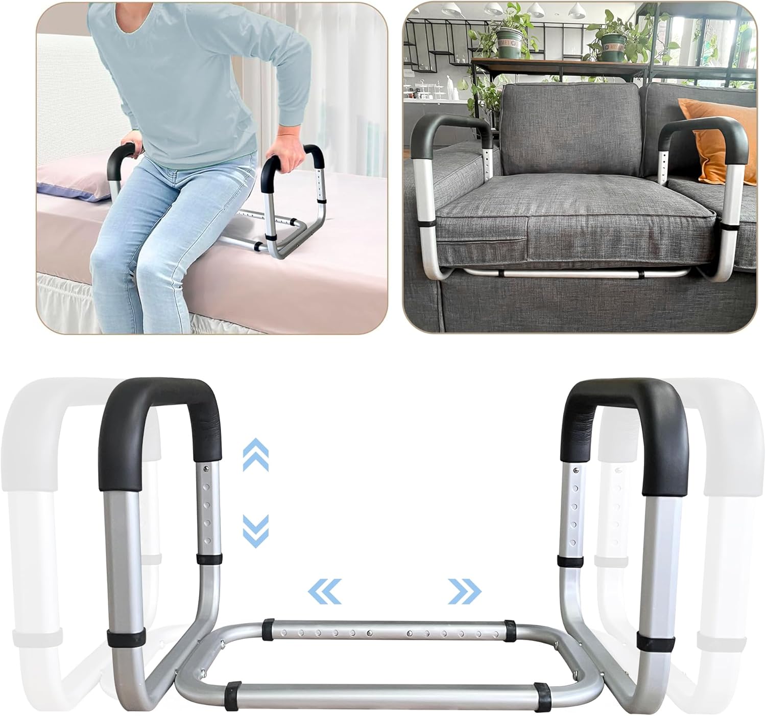 Chair Lift Assist Devices for Seniors Elderly, Minimum Width 21.25 Inches, Adjustable Couch Cane Stand Up Assist Mobility Aid Aluminum Sofa Stand Assist Chair Lift Assist Handle for Patients Disabled