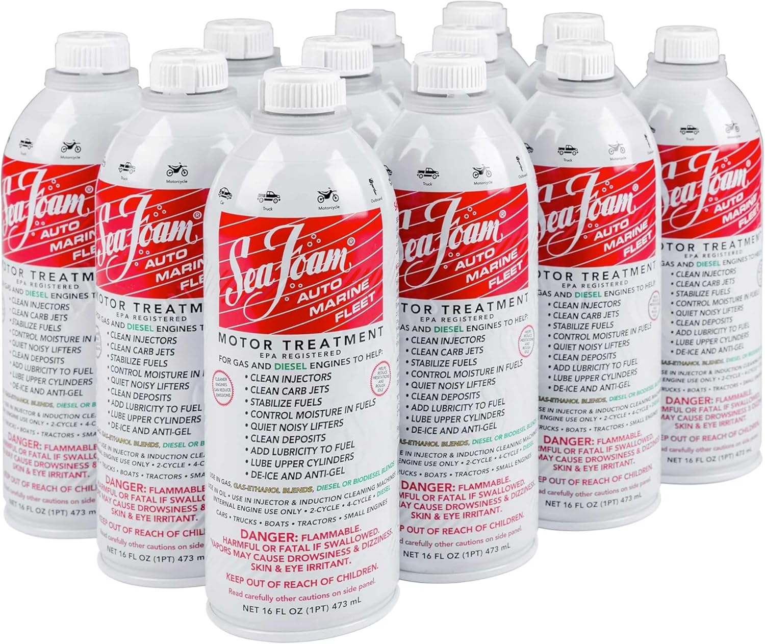 Sea Foam Motor Treatment Fuel & Oil Additive, SF16, 16 oz, Pack of 12