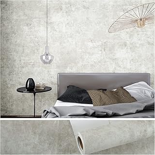 VEELIKE 15.7''x354'' Concrete Contact Paper for Countertops Waterproof Light Concrete Wallpaper Texture Peel and Stick Concrete Wall Paper Self Adhesive Cement Murals Removable for Cabinets Furniture