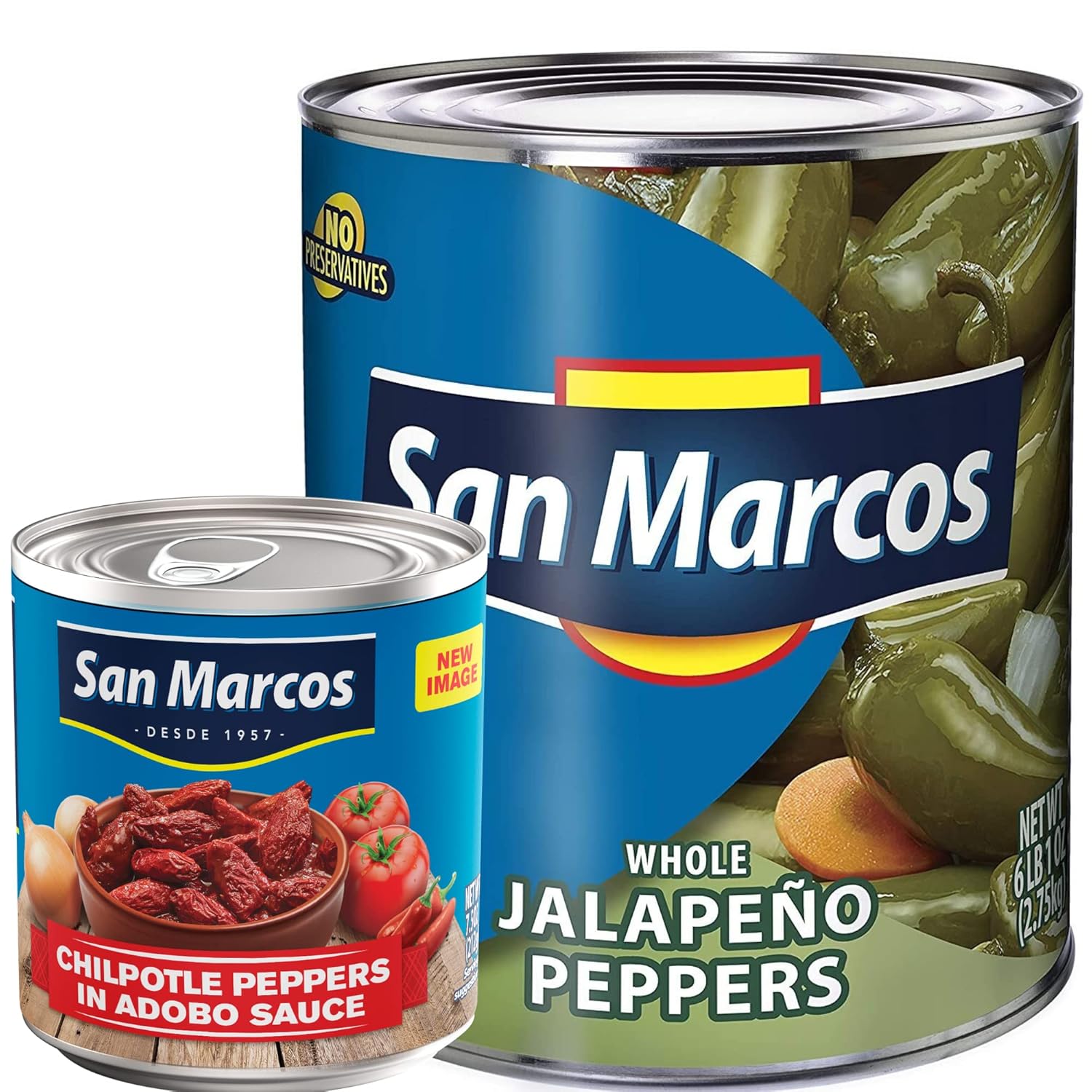 San Marcos Whole Jalapenos, 6 Lb and San Marcos, Chilpotle In Adobo Sauce, 7.5 Ounce