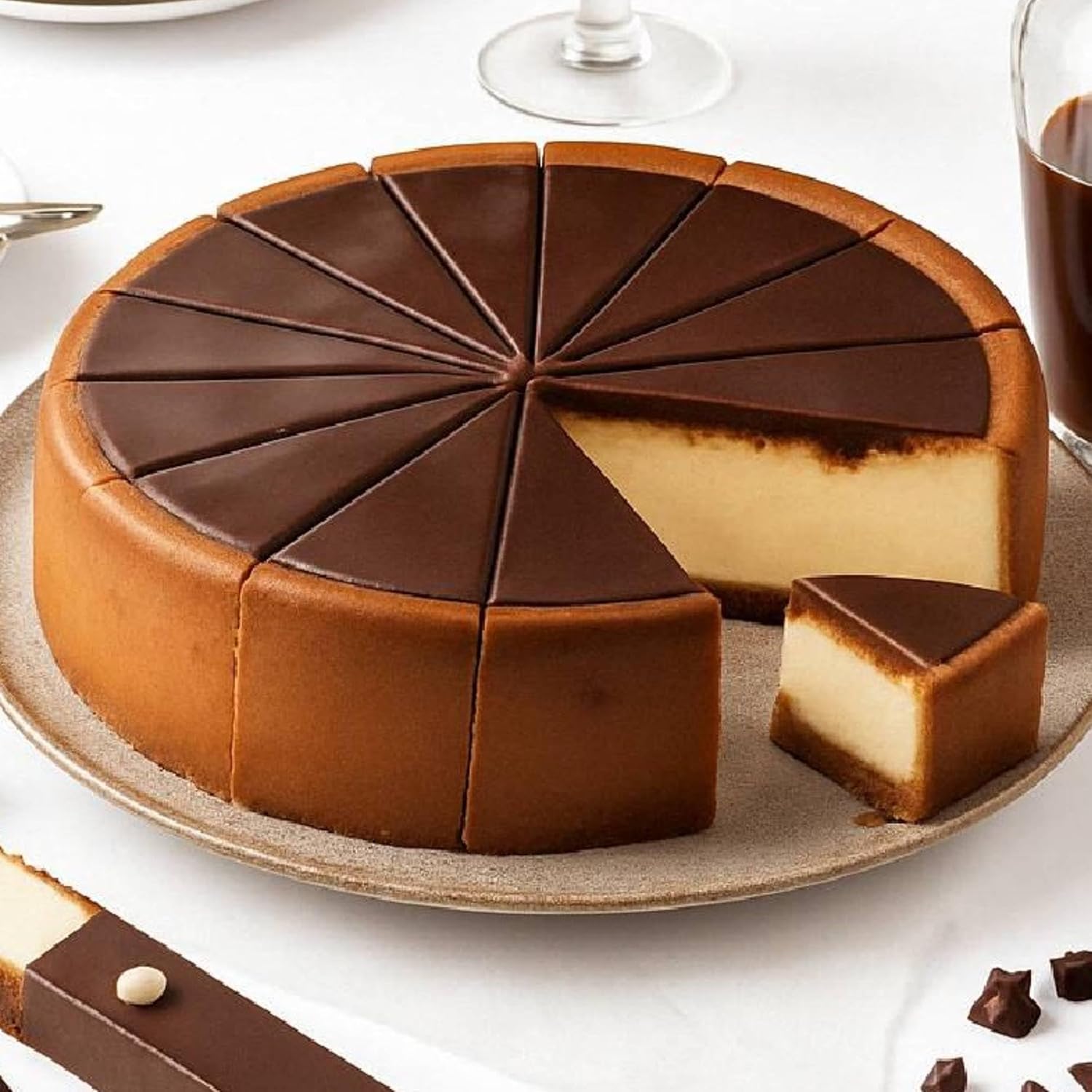 Andy Anand Guilt-Free Delight: Sugar Free Chocolate Fudge Cheesecake 9" | Freshly Baked with California Cream Cheese | Diabetic-Friendly, Decadent & Deliciously Creamy (2 lbs)