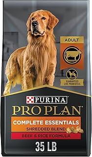 Purina Pro Plan High Protein Dog Food With Probiotics for Dogs, Shredded Blend Beef & Rice Formula - 35 lb. Bag