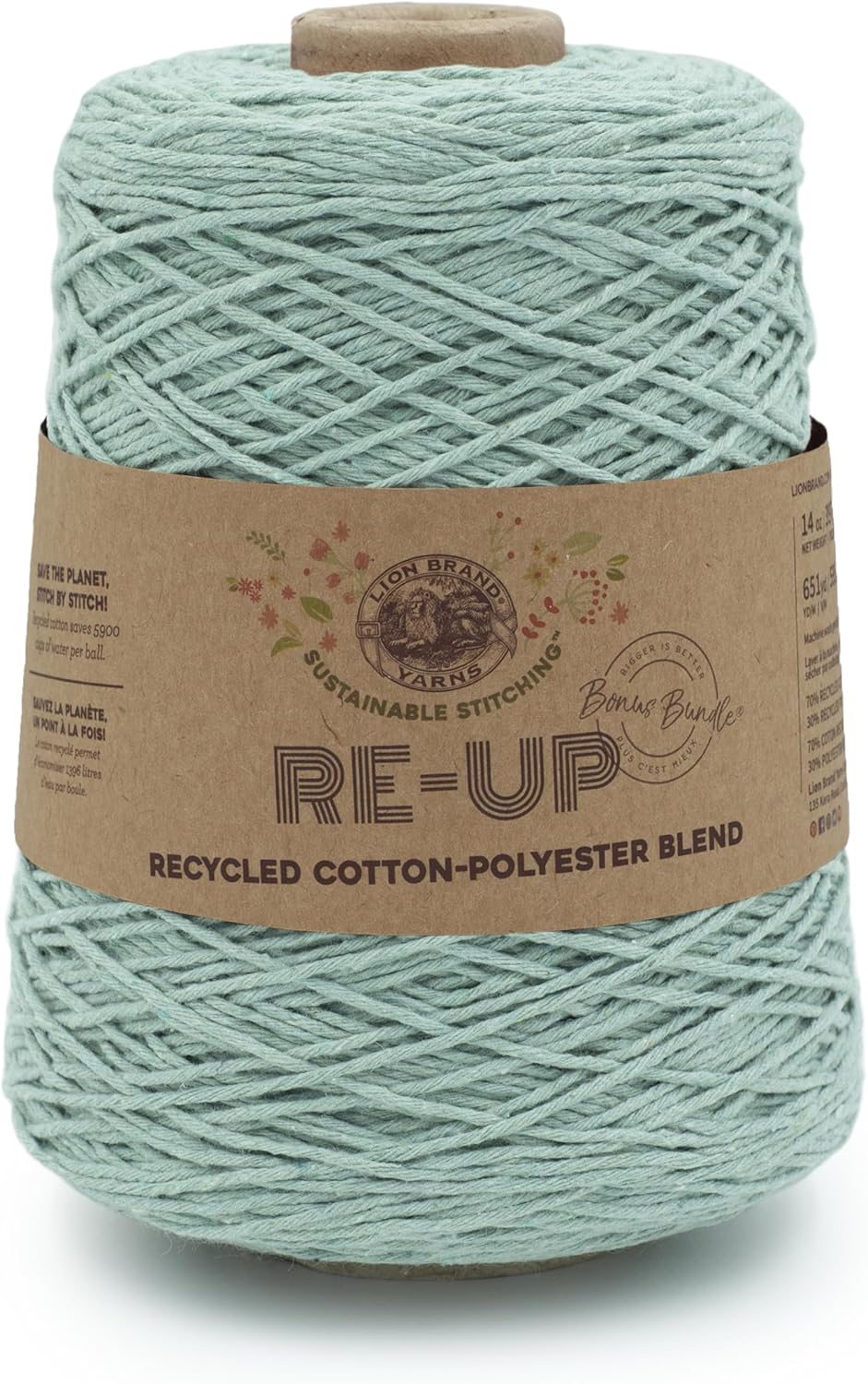 Lion Brand Yarn Re-Up Yarn Bonus Bundle, Surf Spray