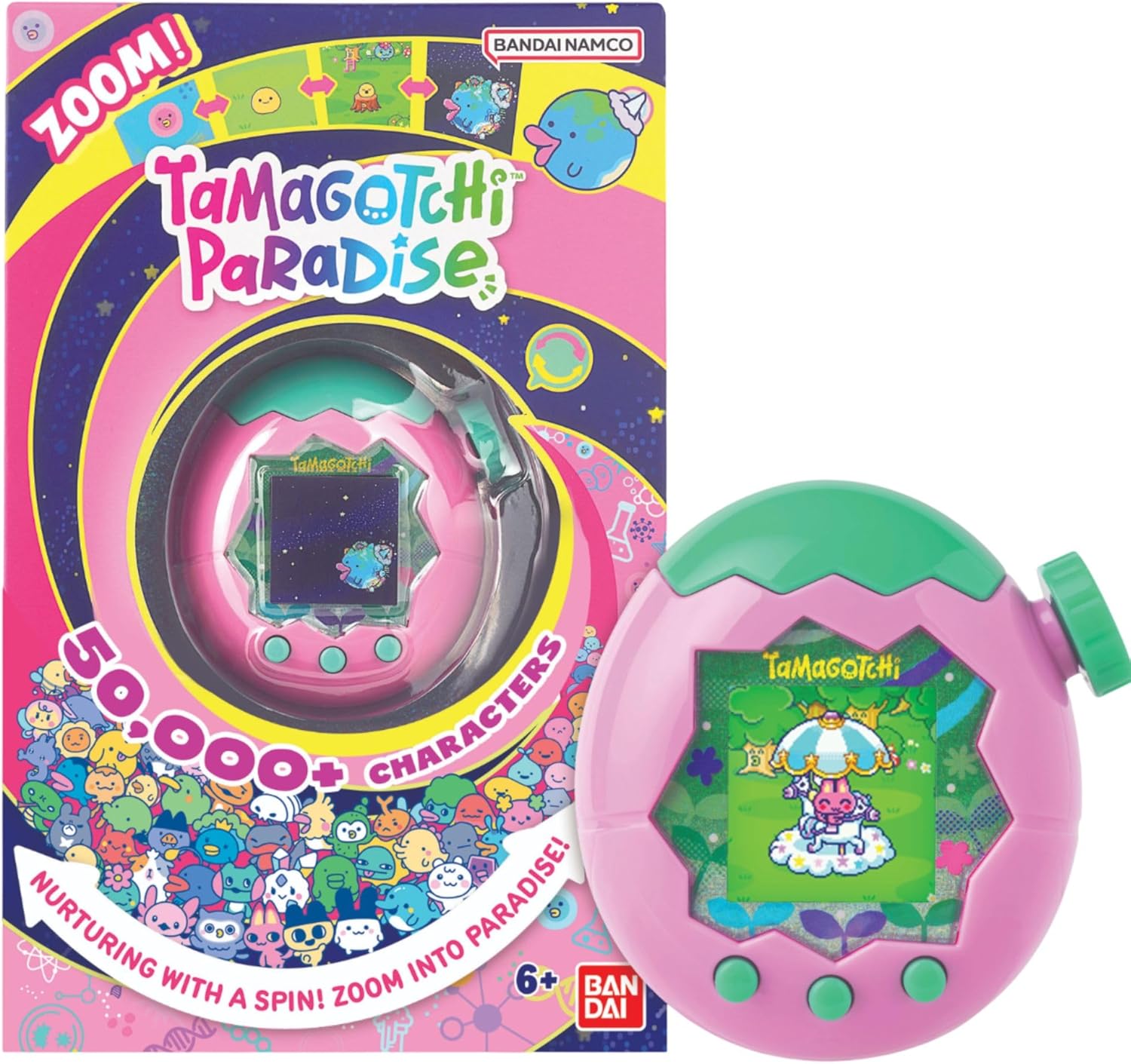 Bandai Tamagotchi Paradise Digital Pet Pink Land Shell | Evolved Electronic Pet Toy With Zooming Worlds | Tamagotchi Paradise Virtual Pets For Kids And Adults Make Fun Gifts For Girls And Boys