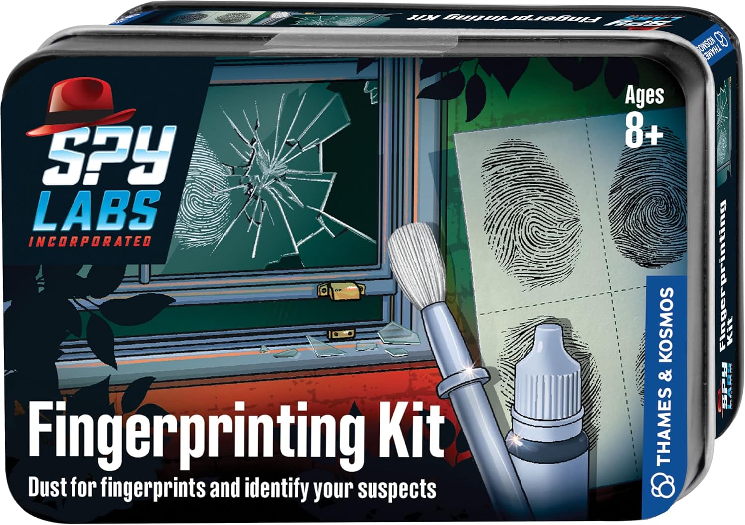 Thames & Kosmos Spy Labs Fingerprinting Kit, Detective Toy for Dusting and Collecting Fingerprints, Toys to Develop Observational Skills, Age 8+, Black