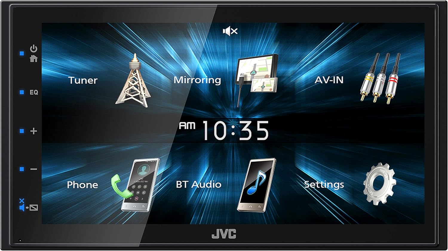 JVC KW-M150BT Bluetooth Car Stereo Receiver with USB Port – 6.75" Touchscreen Display - AM/FM Radio - MP3 Player Double DIN – 13-Band EQ (Black)