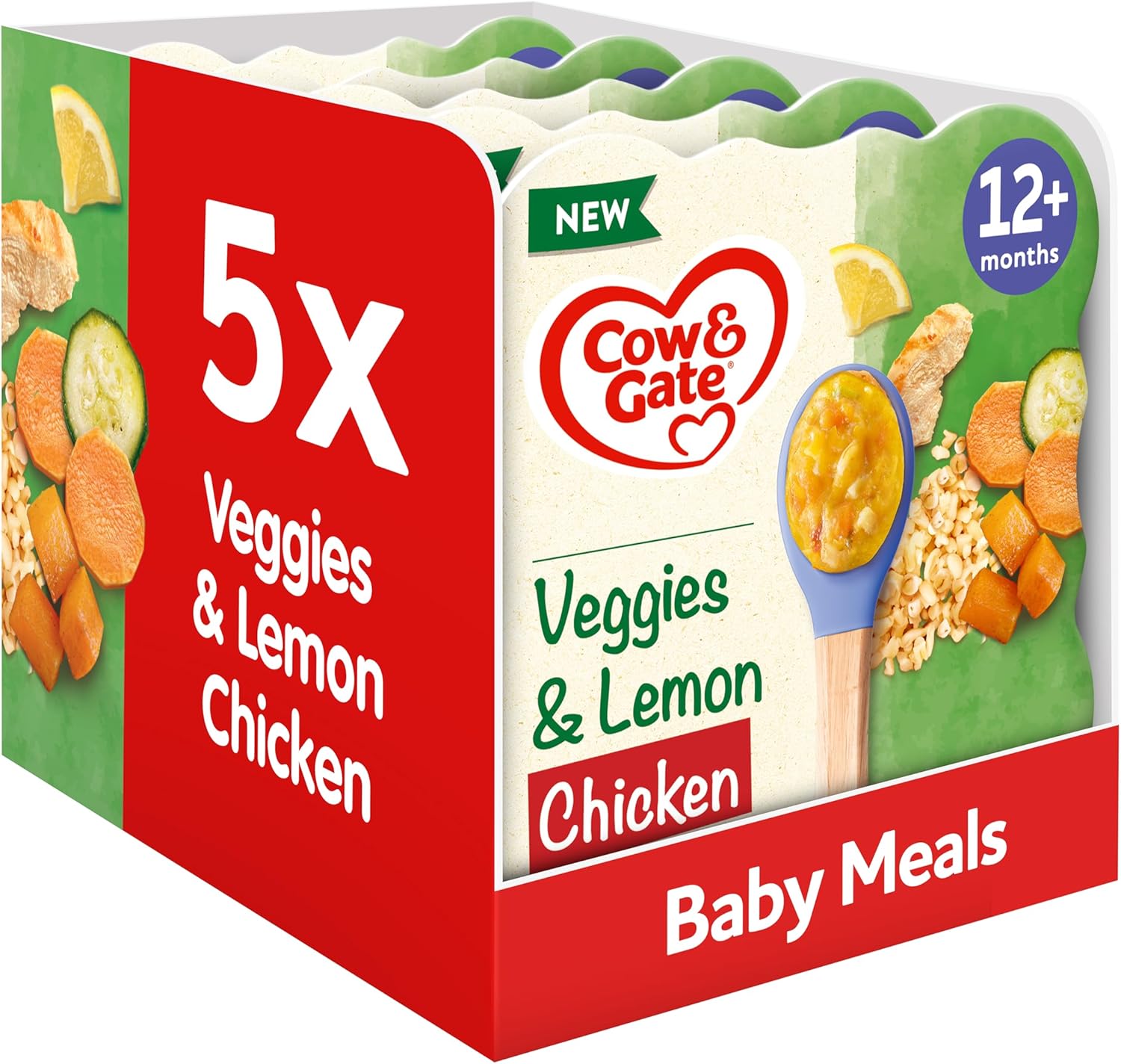 Cow & Gate Lemon Chicken & Vegetables Baby Food Meal, 12+ Months, 230g (Pack of 5)
