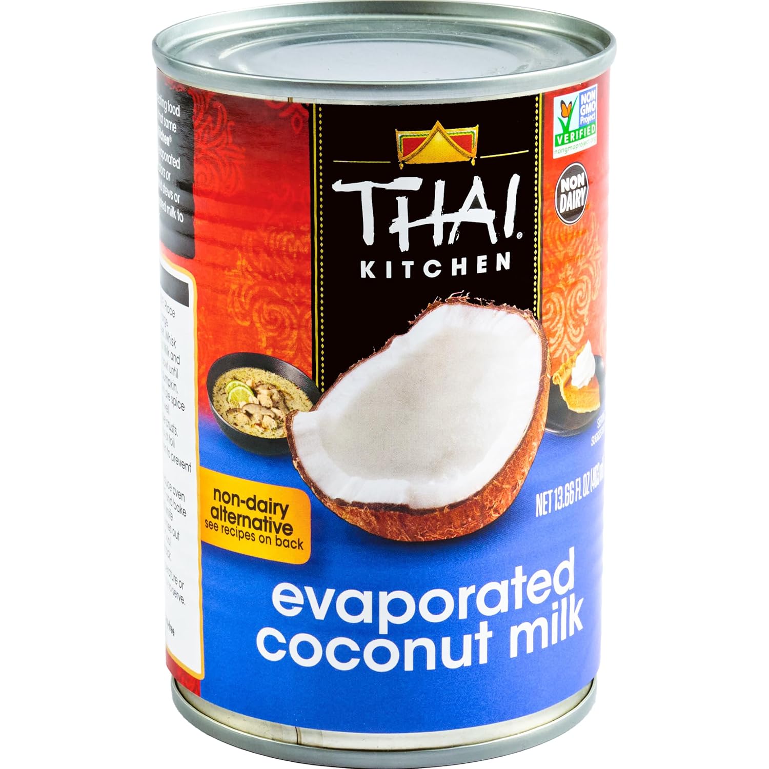 Thai Kitchen Coconut Milk, Evaporated, No Artificial Colors or Preservatives, Non-Dairy Alternative to Evaporated Milk, For Dairy Free Desserts, Soups, Sauces, and Beverages, 13.66 fl oz