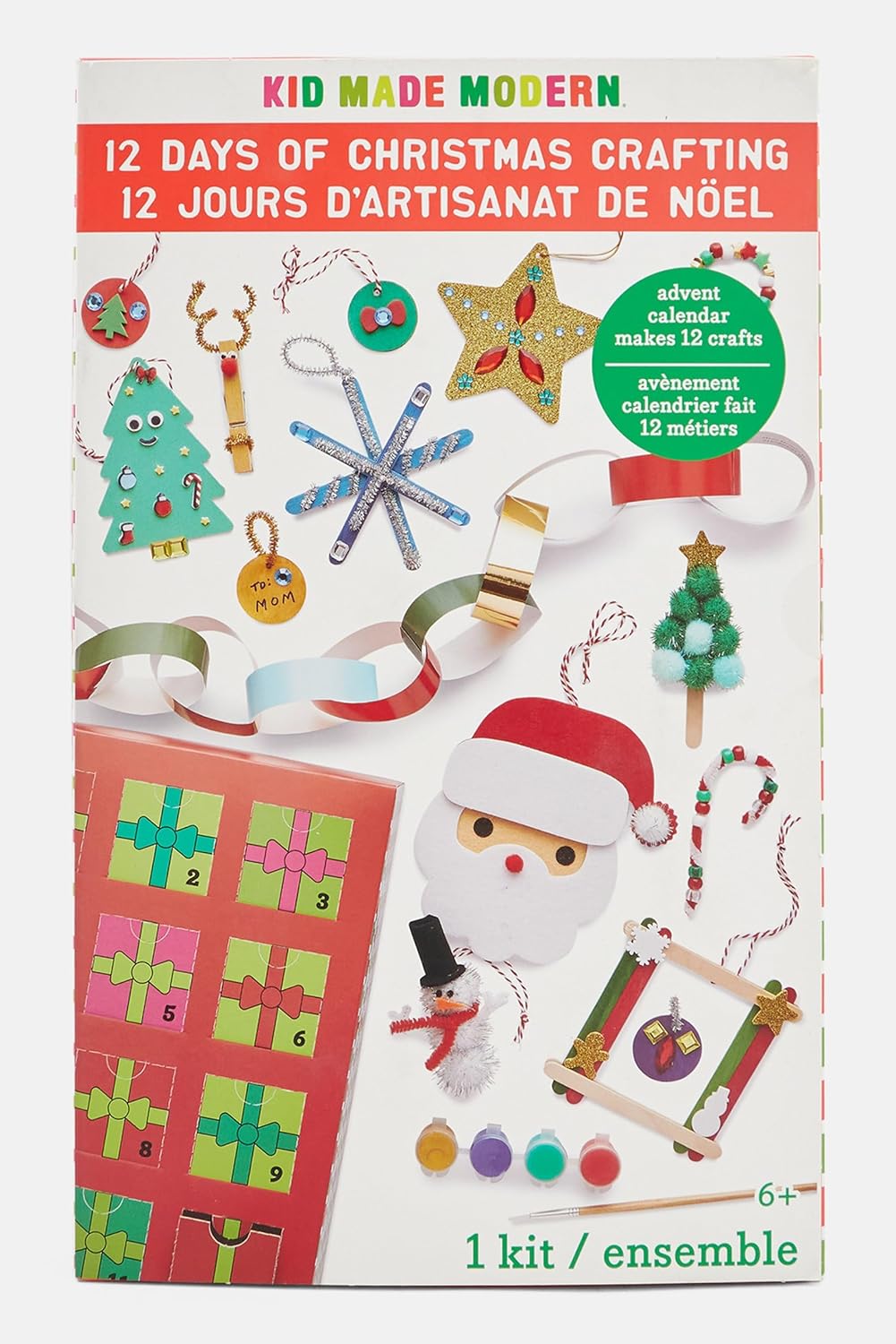 Kid Made Modern 12 Days of Christmas Themed Kids Craft Kits Ages 6+ - Fun Christmas Activities for Boys & Girls - Complete Arts and Crafts Kit to Create Xmas Ornaments for Gifts or Decorations