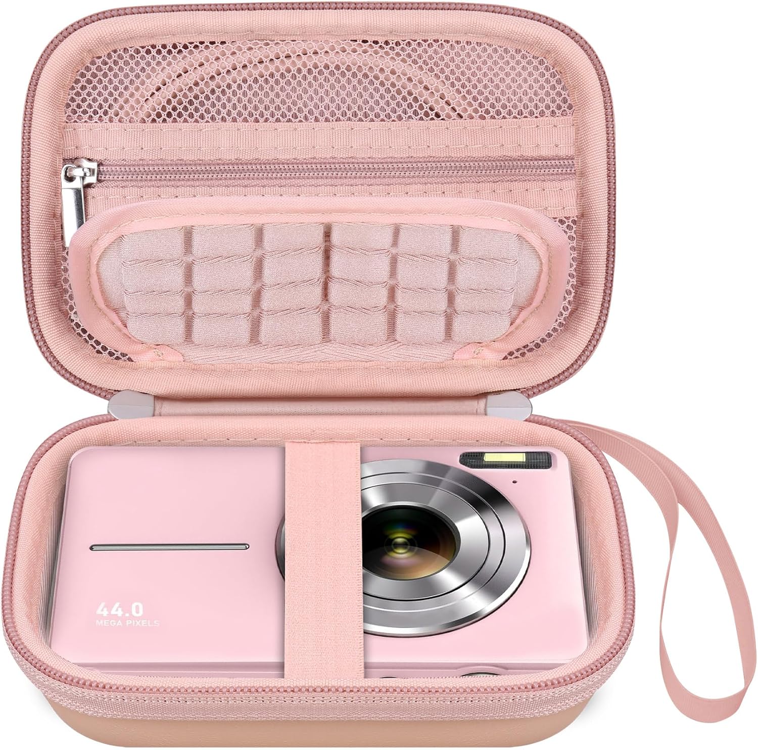 Elonbo Digital Camera Carrying Case for CAMKORY/for toberto/for AiTechny/for VAHOIALD/for IWEUKJLO FHD 1080P Camera, Boys Girls Kids Compact Small Camera Travel Storage Cover Protective Bag,Rose Gold