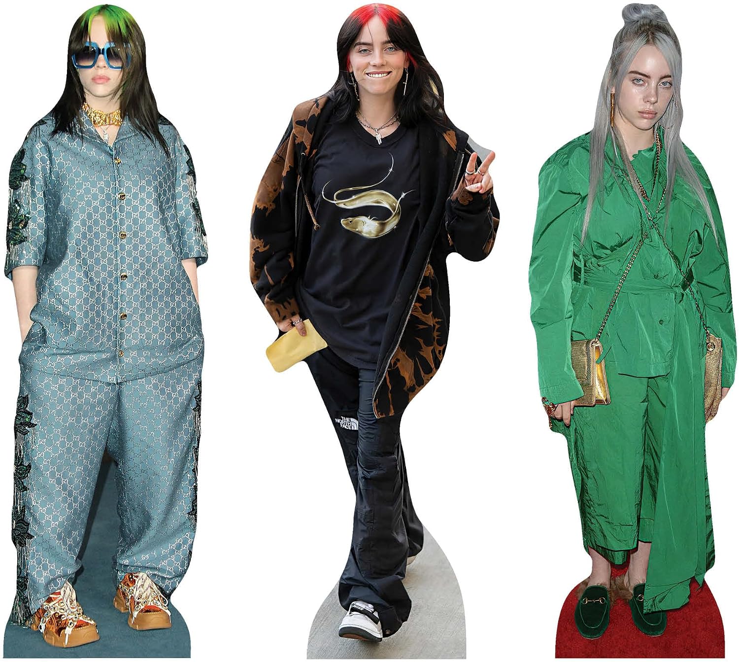Star Cutouts CS1395 B Eilish Shelf Top Cardboard Cutout Pack – 31cm, Music Fans & Room Display