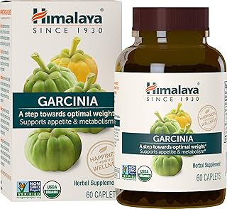 Himalaya Organic Garcinia Cambogia Herbal Supplement, Appetite Control, Lipid Metabolism, Weight Support, USDA Organic, Non-GMO, Vegan, 600 mg, 60 Plant-Based Caplets, 30 Day Supply