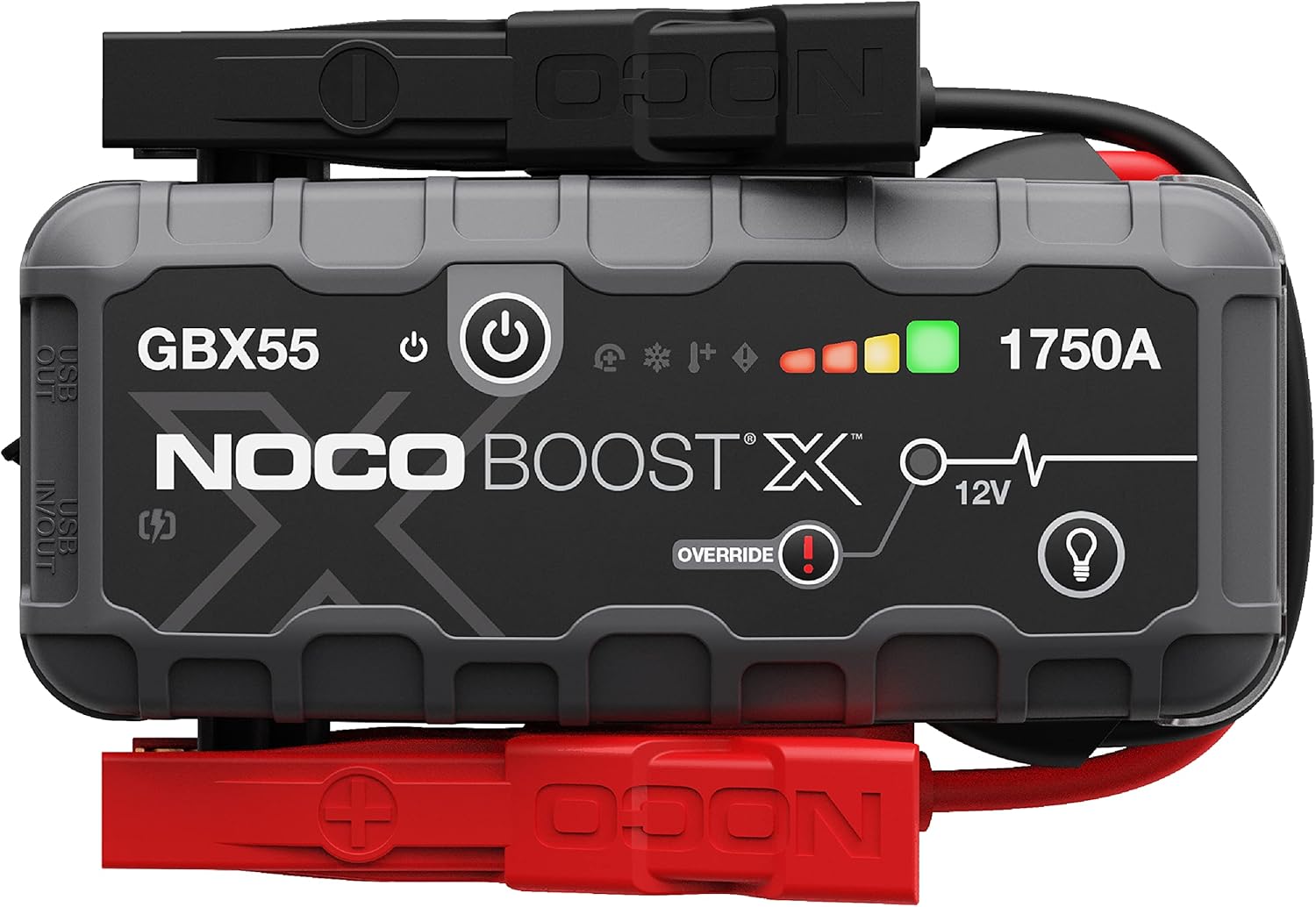 NOCO Boost X GBX55 12V UltraSafe Portable Lithium Car Jump Starter, Heavy-Duty Battery Booster Power Pack, Powerbank Charger and Jump Leads, Gray, 7.5L Petrol and 5.0L Diesel Engines, 1750A