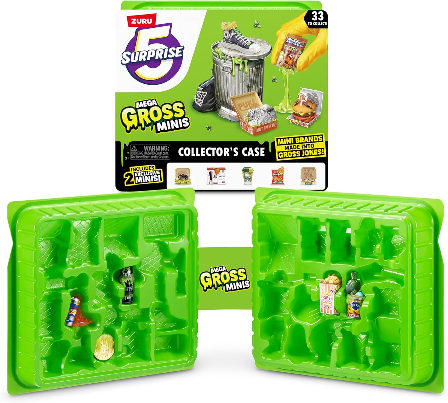 5 Surprise Mega Gross Minis Collector's Case by ZURU Boys Mystery Collectible Surprise Unboxing Rare Exclusive, Toys For Boys and Girls, Kids' Collectible