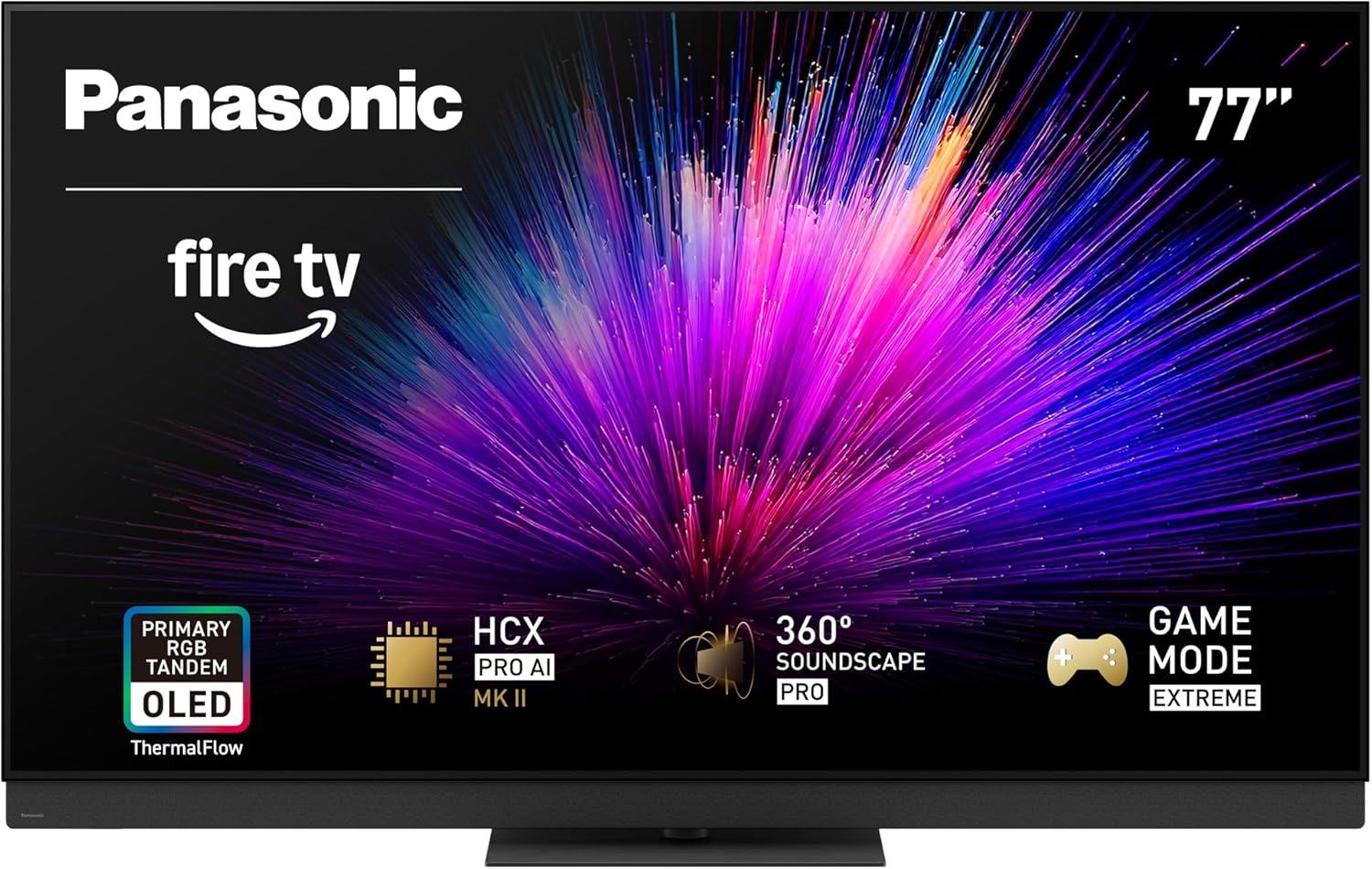 Panasonic Z95 Series (2025 Model) 77-inch OLED 4K Ultra HD Smart Fire TV, HDR10+ Adaptive, Dolby Vision IQ, 360 Soundscape Pro, 144Hz Refresh Rate and Hands-Free Alexa - 77Z95BP
