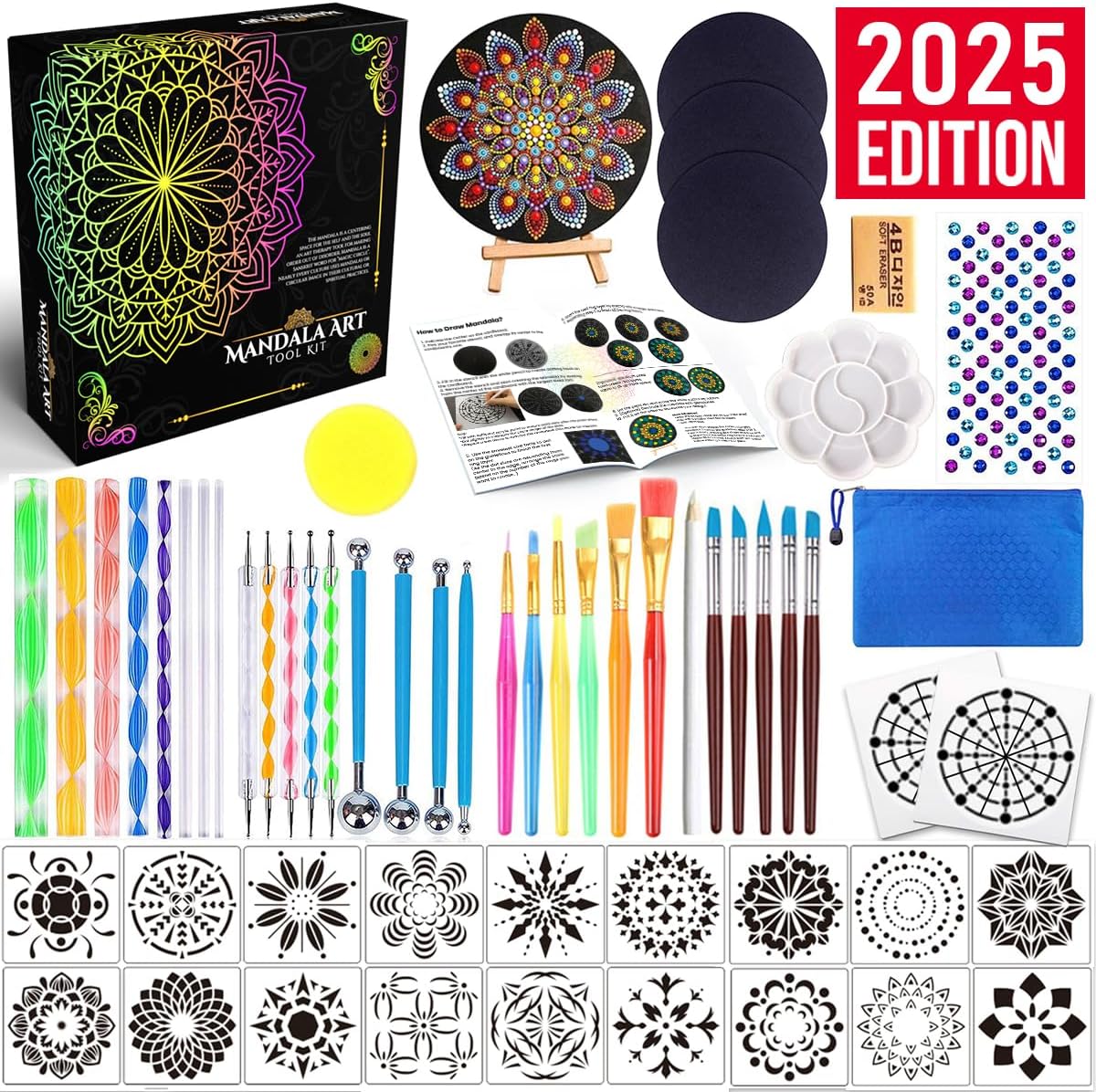 Insnug Mandala Dotting Tools Painting Kit - Rock Dot Paint Stencils Tool Set Art Craft Supplies Kits Tray Brush Zipper Pen for Nail Stone Mandala Arts Drawing Home Decor Activity | Mothers Day Gift
