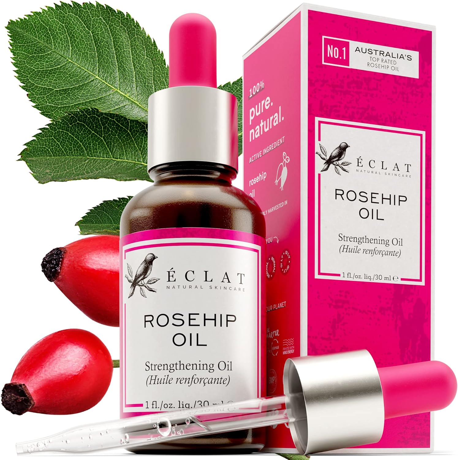 Rosehip Oil - Rose Oil for Face, 100% Pure Rose Hip Oil for Skin, Unrefined Rose Oil, Hydrating, Moisturizing and Softening Rosehip Oil for Face, Natural Face Oil, Rosehip Oil Organic