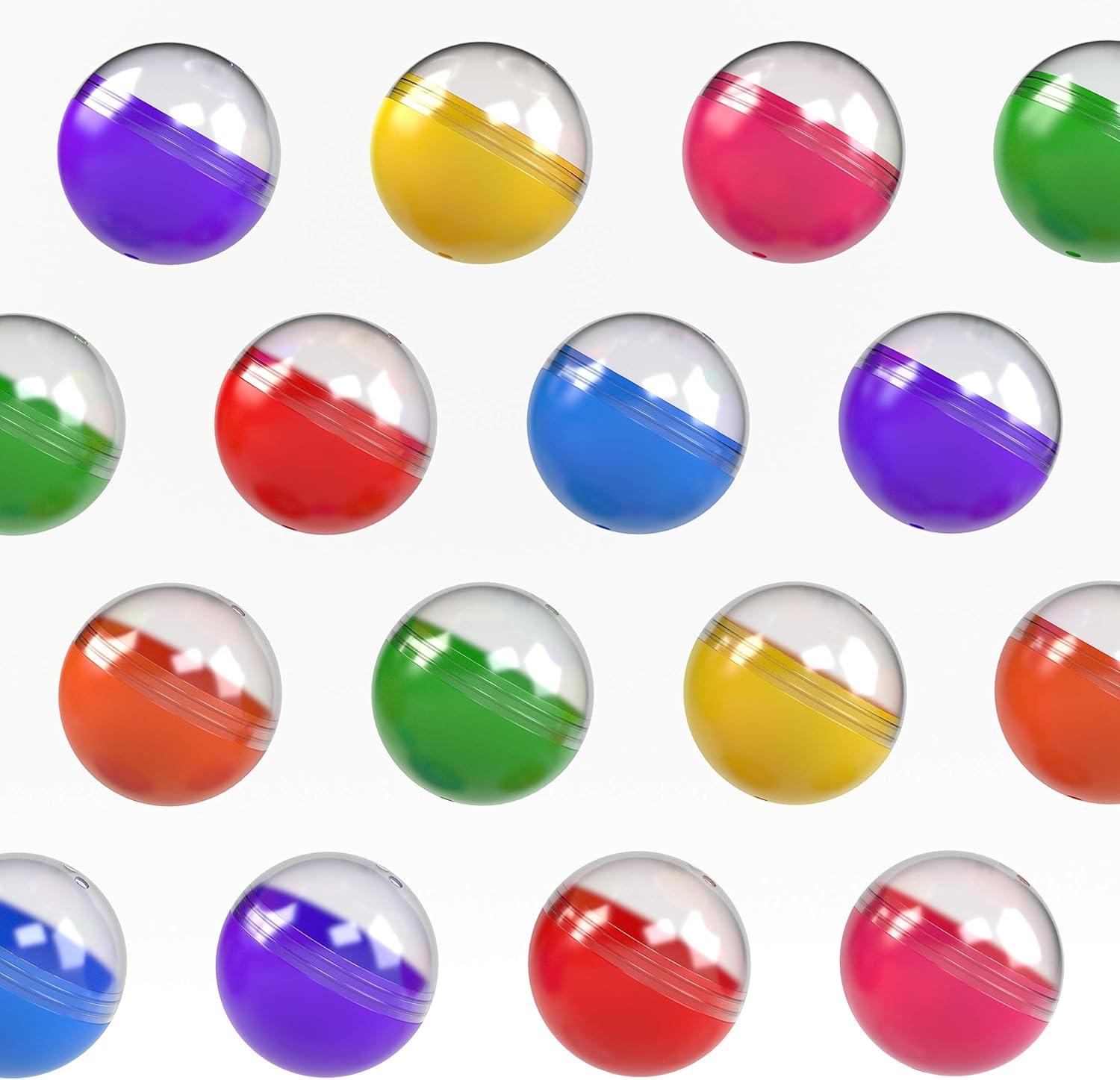 Capsule Vending Machine Translucent Round Capsules Empty 50 pcs 1.1 inch - Gumball Machine Capsules Bulk Party Favors Containers - Easter Basket Stuffers Gifts Pinata Stuffers DIY Craft Supplies