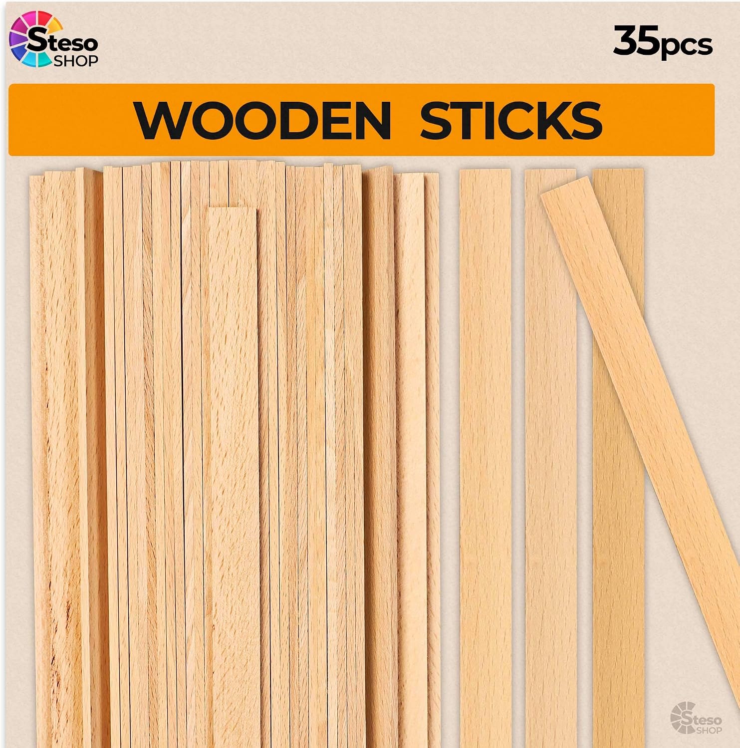 Wooden Craft Sticks Premium Quality - Hardwood Paint Stir Sticks - Wood Paint Sticks for Crafts - Popsicle Craft Wood Strips - Worked Perfect and Great…