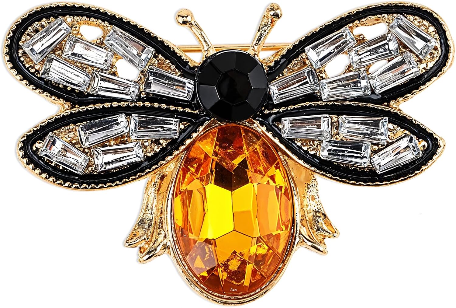 Bee Brooch Pin, Honey Bee Rhinestone Pins Vintage Crystal Insect Themed Lapel Pins Stylish Accessories for Women Men Party Dating Daily