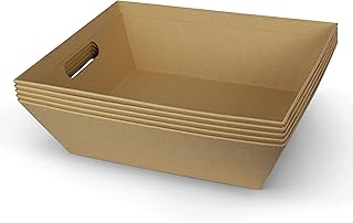 Upper Midland Products [5PK Large Baskets For Gifts Empty To Fill | Bulk Gift Basket Kit- 10x12” Big Kraft Basket | Christmas, Valentines, Thanksgiving, Easter | Gift To Impress